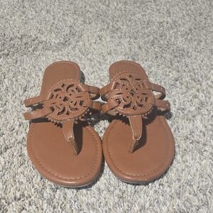 Circus by Sam Edelman Brown Leather Cutout Thong Sandals